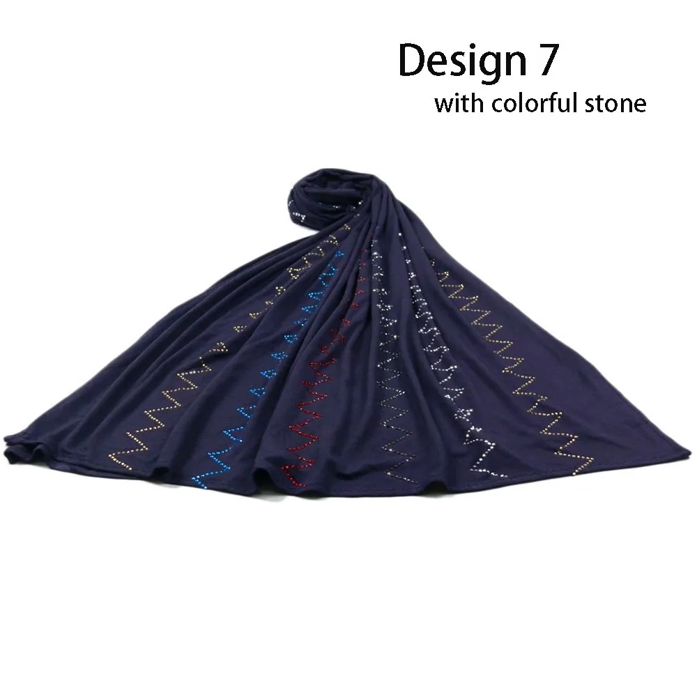 

SMG D07 Stretchy Jersey Hijab Scarf with colorful stones For Netherlands Muslim Women Custom FashionableJersey