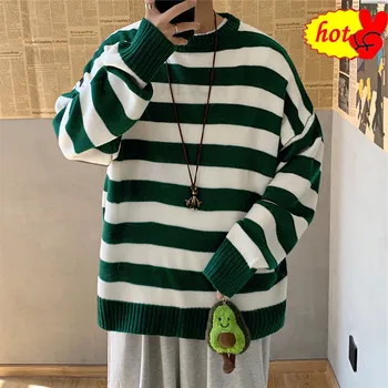

men Stripe sweater 2020 mens winter color block sweater designed print men print sweater mens Christmas gift