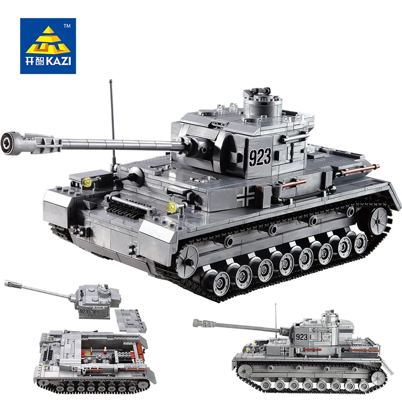 1193 шт. KAZI большой IV Танк Строительные блоки DIY военная сила Модель Набор образование сборка детская игрушка подарок