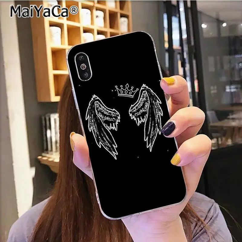 A6 Черный чехол для телефона MaiYaCa Angel wings из ТПУ для Apple iphone 11 pro 8 7 66S Plus X XS MAX 5s SE XR Coque Shell - Цвет: A6