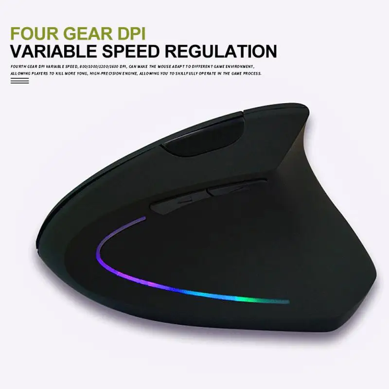 New Wireless Mouse Vertical Gaming Mouse USB Computer Mice Ergonomic Desktop Upright Mouse For PC Laptop Office Home 2