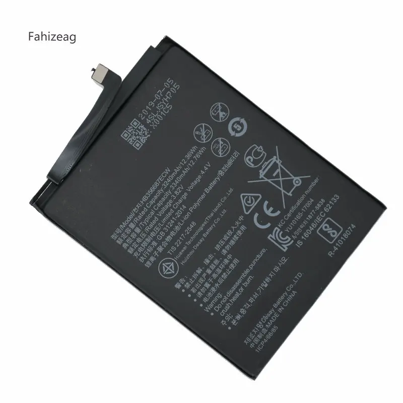 Fahizeag HB356687ECW 3340 мАч аккумуляторная батарея для телефона huawei Nova 2 plus Nova 2i honor 9i huawei G10 mate 10 lite