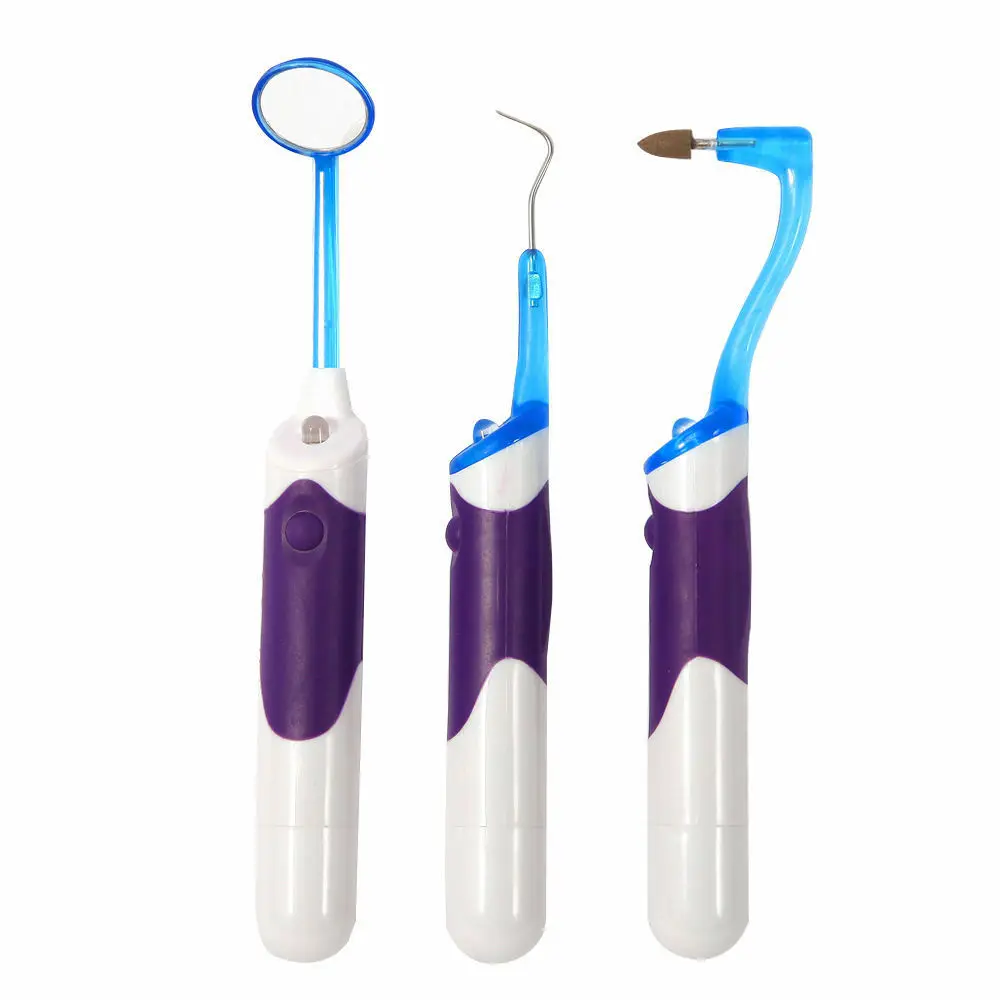 Narzędzia stomatologiczne Dental czyszczenie jamy ustnej zestaw zębów LED światło lustro plaga Remover Stain Eraser nowo