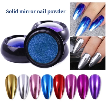 

1Box Solid Mirror Nail Powders Nail Glitters Nail Mirror Powder Dust Chrome For Nail Art Pigment DIY Nail Art Decorations