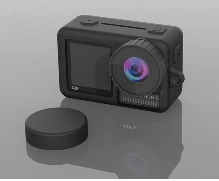 Для DJI Osmo мягкий прорезиненный чехол силиконовый, силикагель корпус+ крышка объектива протектор для dji Osmo аксессуары для экшн-камеры - Цвет: Черный цвет