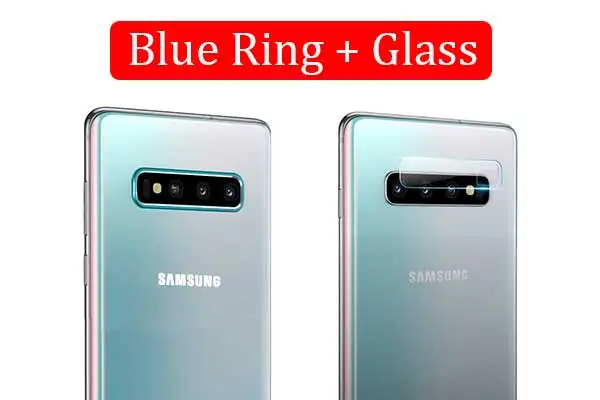 Защитная крышка для камеры для samsung Galaxy S10, чехол для samsung Galaxy S10 Plus, объектив для телефона, стекло, металлическое защитное кольцо, чехол - Цвет: Blue Ring Glass