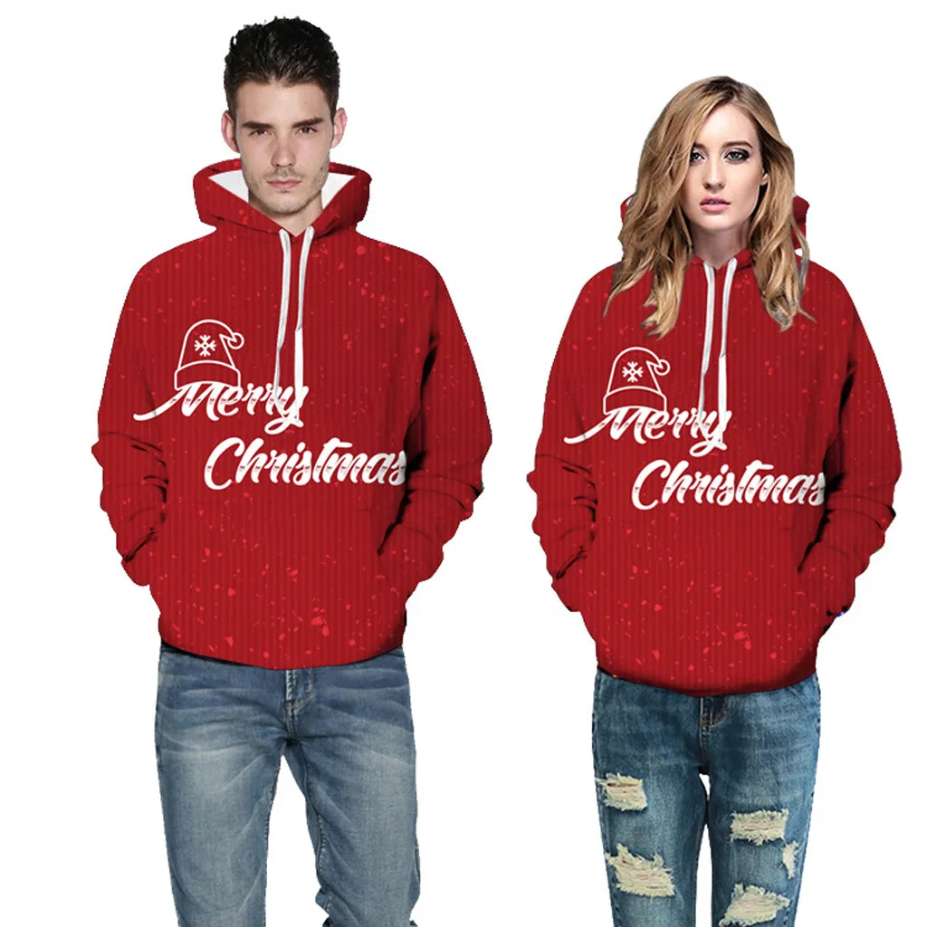 Kawaii moletom feminino sudadera mujer, Женская толстовка, Рождественский 3D принт, длинные рукава, негабаритный пуловер с капюшоном, толстовка