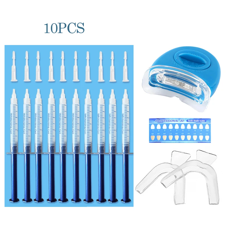 Home Use Teeth Whitening Kit with led light Care Oral Hygiene Tooth Whitener Bleaching White With Carbamide Peroxide