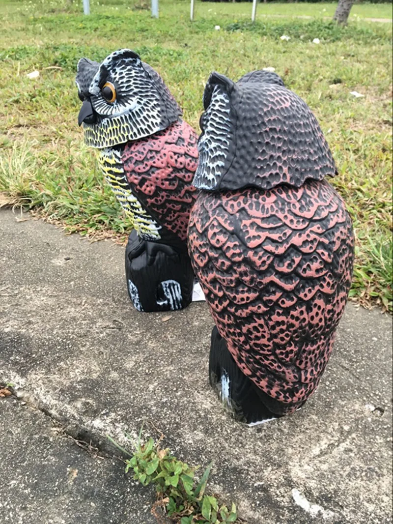 Приманка в виде совы 360 Вращающаяся голова пугалка подвеска статуя реалистичные