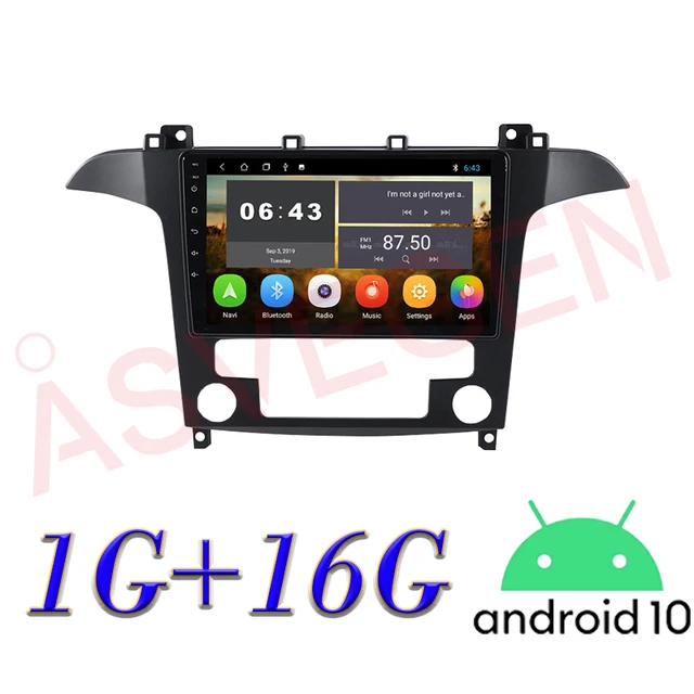9 Inch Android 10 Car Multimedia Player For Ford S-MAX S MAX 2007-2008 Auto Radio GPS Navigation With Carplay Vehicle Navigator Android 10 1G 16G