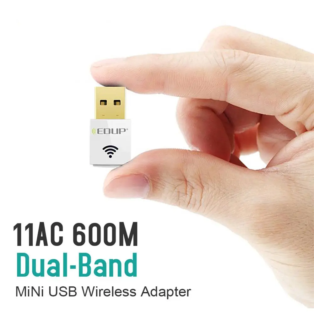 EDUP 600 Мбит/с USB wifi адаптер 802.11ac wifi приемник Мини 5 ГГц двухдиапазонный USB Ethernet адаптер Wi-Fi для компьютера ПК