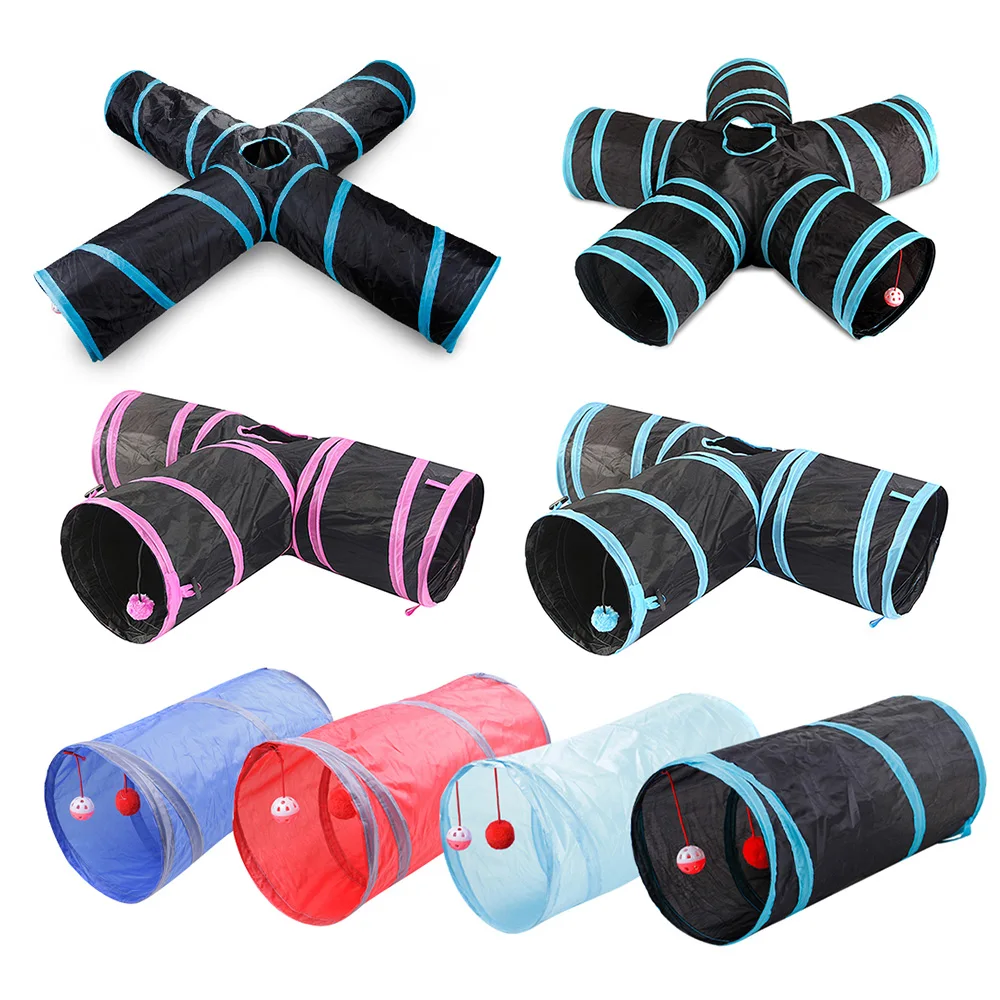 

2/3/4/5 Holes Foldable Pet Cat Tunnel Indoor Outdoor Pet Cat Training Toy for Cat Rabbit Animal Play Tunnel Tube