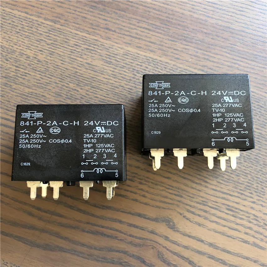 Реле мощности 841 P 2A C H 24VDC 12VDC 25A 277VAC 6 контактов|Реле| |
