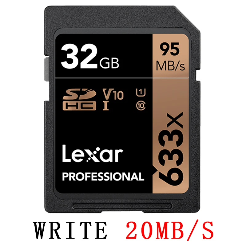 Lexar,, 64 ГБ, sd-карта, 256 ГБ, карта памяти, 32 ГБ, UHS-I, флеш-карта, 128 ГБ, 16 ГБ, высокая скорость до макс. 95 м, класс 10, 633x, для камеры - Емкость: 633X-32GB