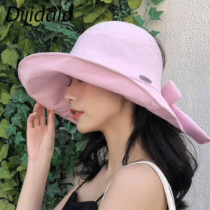Dilidala, летний козырек, Женская Солнцезащитная шляпа, для женщин, уличная шляпа, дикая, большая, с открытым верхом, шляпа с защитой от ультрафиолета, складная, Солнцезащитная шляпа