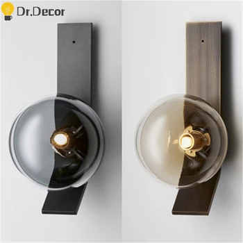 

Post-modern LED Wall Lamp Nordic Luxury Living Room Decoration Wall Light Bedroom Bedside Glass Shade Wall Lamps Indoor Lighting