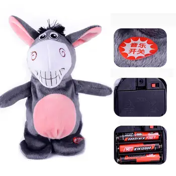 

Kuulee High Quality Child Interesting Toys Cute Electric Voice Recording Donkey Can Speak Talk Interactive Plush Toy