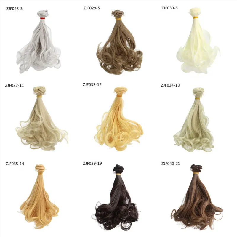 Hair For Dolls 15cm*100cm Long Curly BJD Wigs BJD Dolls Accessories Synthetic Pear Flower Tresses for Toys For Girls