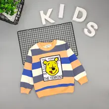 Детская одежда; сезон осень-зима; бархатная футболка с длинными рукавами; Новинка года; Стильная Детская толстовка в полоску; fu he rong; теплая детская одежда для мальчиков