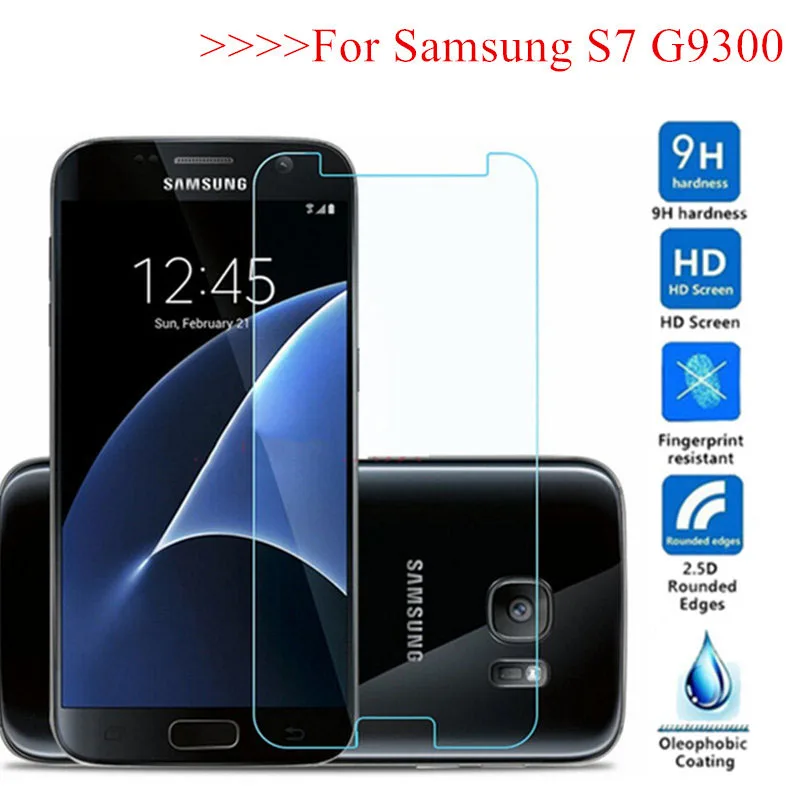 2 шт S7 покрытие 9H закаленное стекло для samsung Galaxy G930F Защита экрана Duos защитная