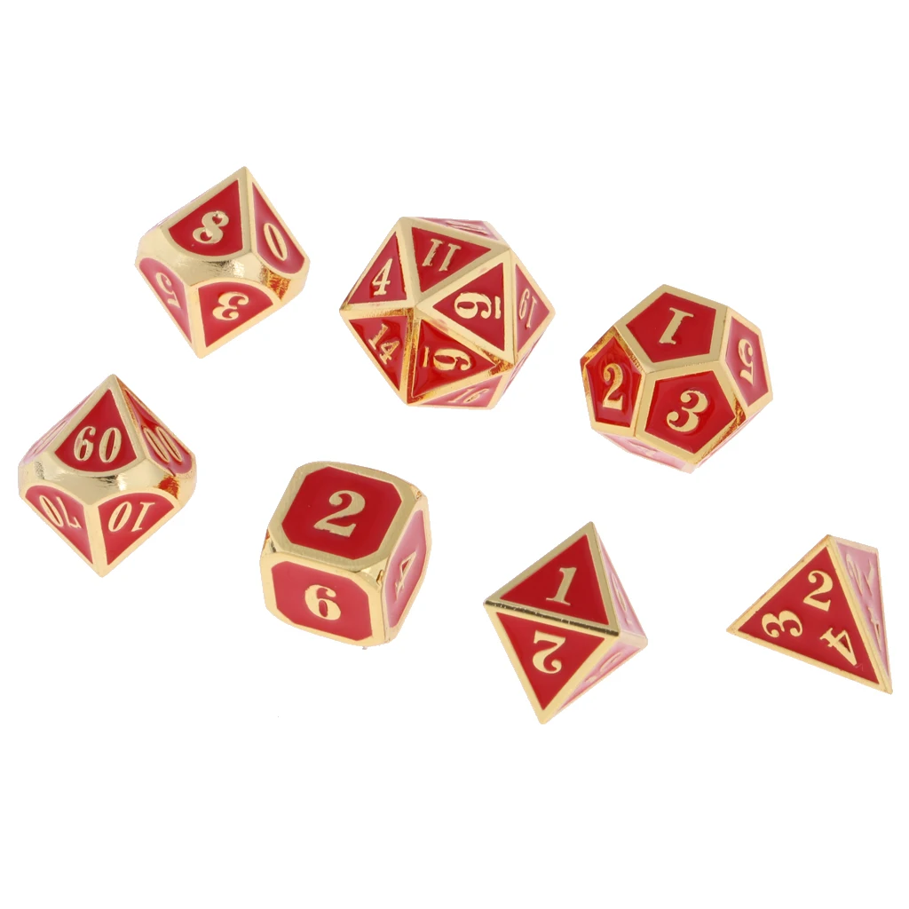 D4 D6 D8 D10 D12 D20 цинковый сплав многогранные кости для D& D TRPG настольная игра многогранные кости