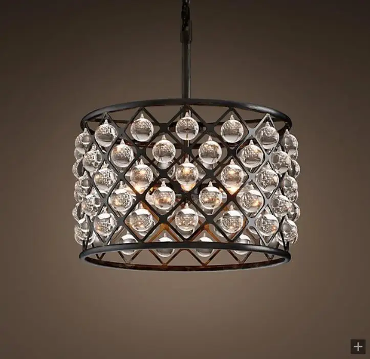 D43cm Винтаж Лофт Открытый Подвесные Светильники кованые ретро Edison подвесной светильник Промышленный бар жизни Кухня Обеденная Лампы для