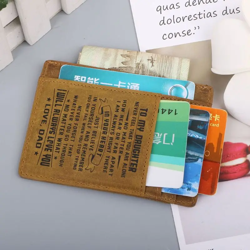 Модный RFID держатель для карт чехол отец мать сын дочь Подарок на годовщину Рождество День рождения подарки тонкий кошелек