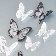 18Pcs 3D Crystal Butterflies DIY home decor wall stickers Christmas Birthday Wedding Party Cake decoration refrigerator decal
