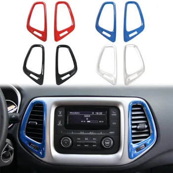 

Car GPS Navigation Vent Cover Trim For Jeep Compass 2017+ ABS Decoration Ring Sticker Interior Accessories