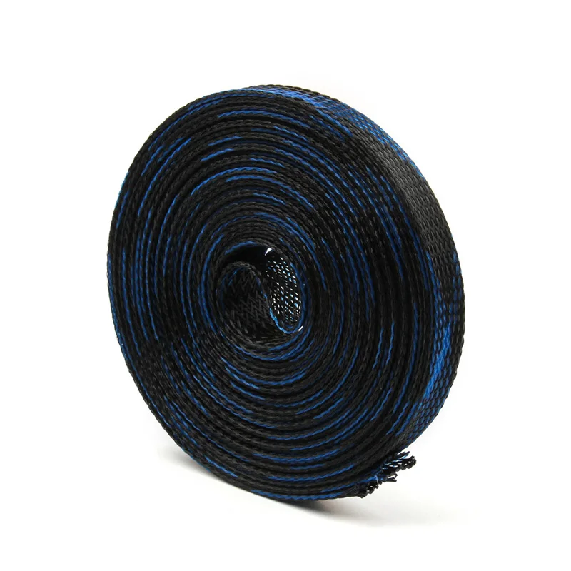 Black Blue 5 цветов 5 м 12 мм изоляционная оплетка плотная ПЭТ расширяемая кабельная муфта обертка для проволоки сальник кабели защита - Цвет: Black Blue