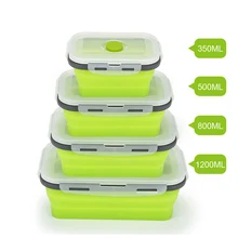 Силиконовая коробка для ленча чаша складной портативный контейнер для хранения еды Экологичная Лучшая цена
