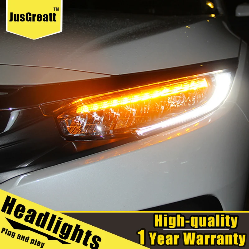 Пара для Honda Civic светодиодный фары Civic HID фары биксеноновые фары Противотуманные фары Дневные ходовые огни динамический поворот