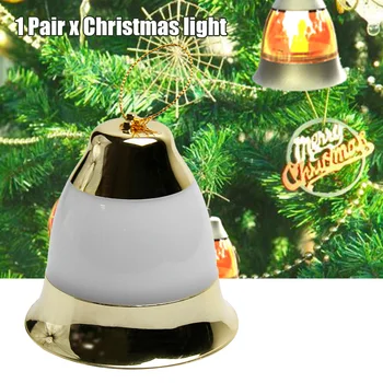 

1pair Home Decor Door RGB LED Christmas Light Outdoor Hanging Music Bell Voice Control Festival Party Bright Window Prop Holiday