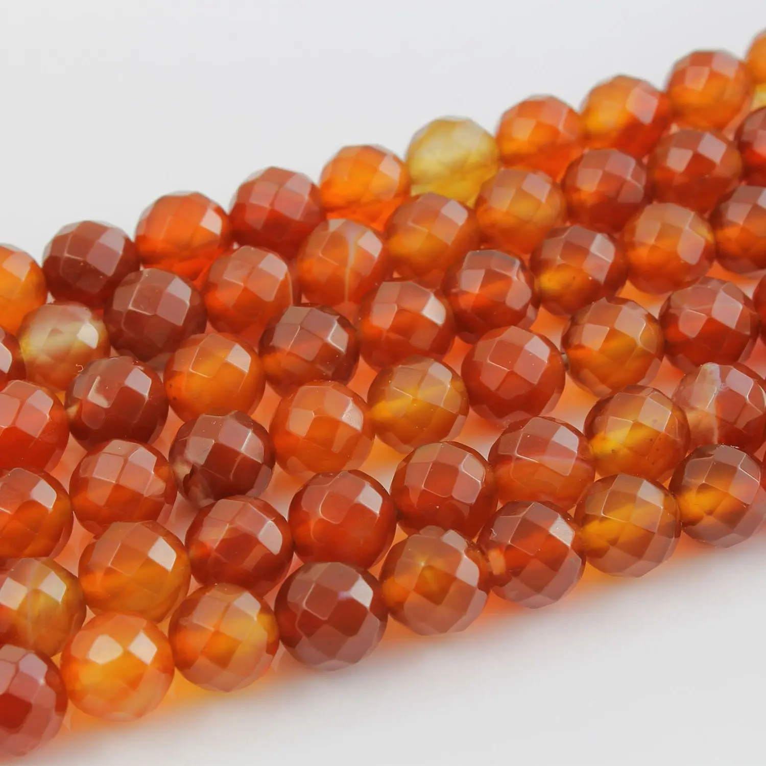 Натуральный граненый сердолик круглые бусины из оникса 4-6 мм. Красный агат