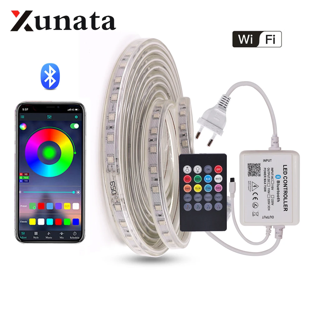 1.64-6.6FT Battery Powered LED Strip Light 5050 RGB Waterproof Multicolor Remote 