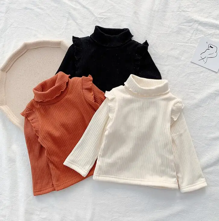 New Girls Ruffles T-Shirt Autumn Winter Fashion Girls Top 0-4t PQ939