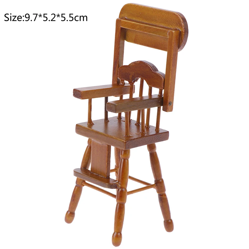 Cute Mini Wooden 1: 12 Doll House Dining Chair Doll Dining Chair Furniture Toy For Kids Gift Baby Dolls Accessories
