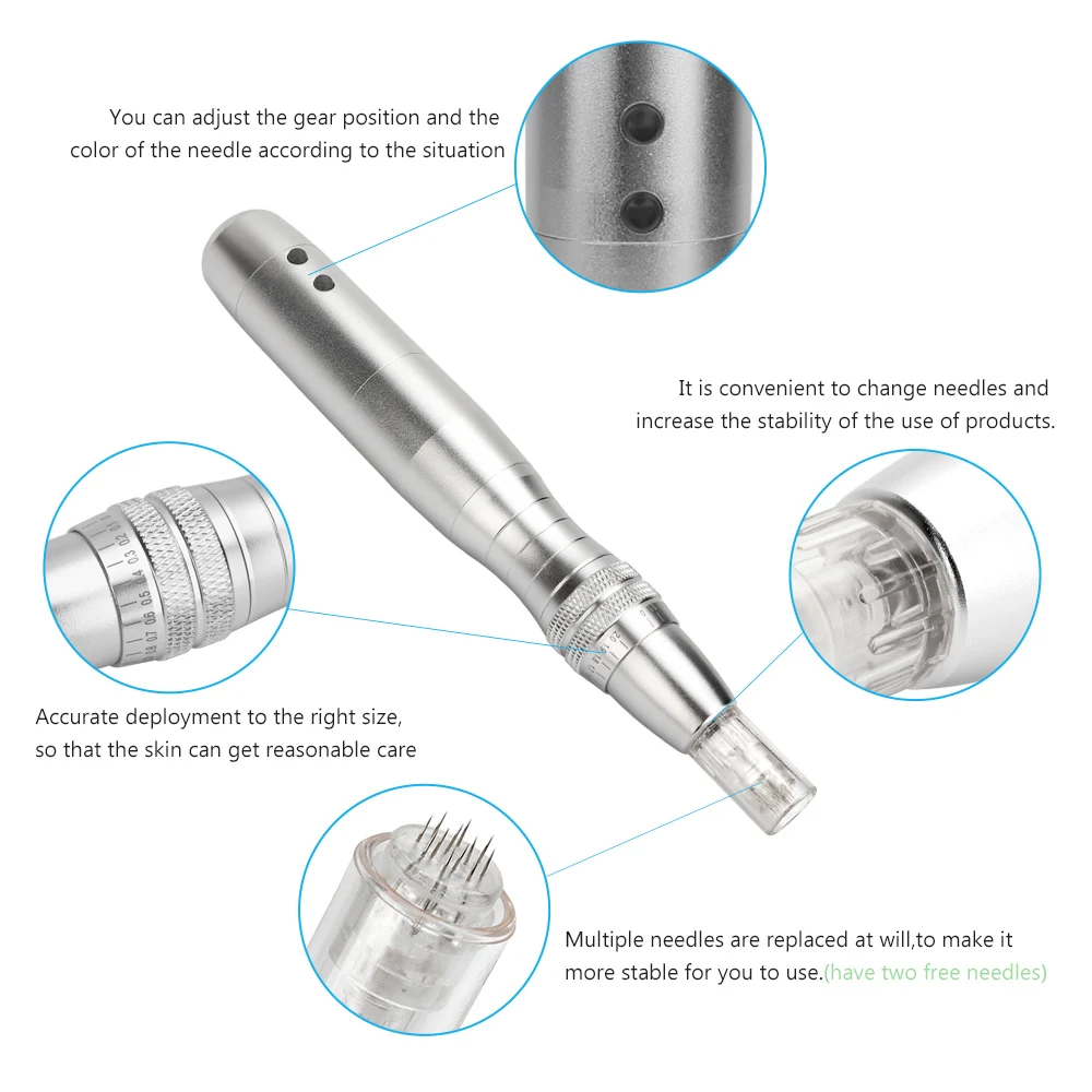  New 7 Light LED Photon Electric DR Pen With Micro Needle Face Wrinkles Marks Acne Scar Removal dr p - 4000114129728