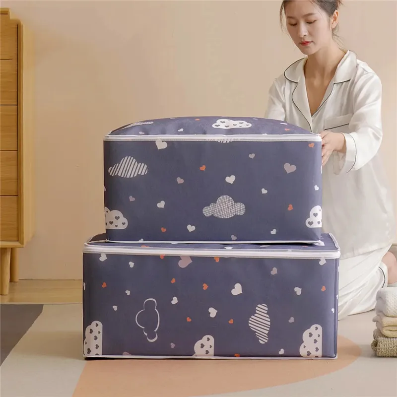 Waterproof Clothes Storage Bags, Wardrobe Closet Organizer, Foldable Quilt Finishing Bag, Portable Travel Clothing Container