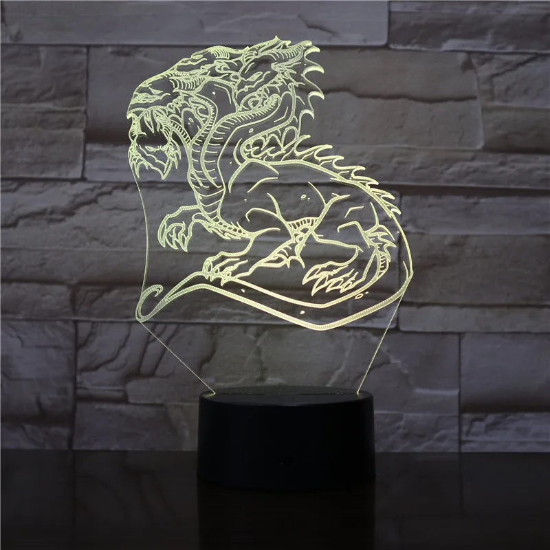 [Seven Neon] дракон Огненный Дракон акриловая 7 цветов Настольная лампа 3D лампа детский подарок Новинка Светодиодный Ночник светильник Сокол миллениума светильник