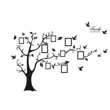 Большая черная фоторамка в виде дерева 3D стикер на стену полупрозрачная пленка водонепроницаемая защита окружающей среды