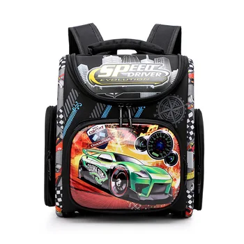 

Kids Primary School Backpack Boys Racing Car Orthopedic Knapsack Children School Bags Girls Butterfly Satchel mochila escolar