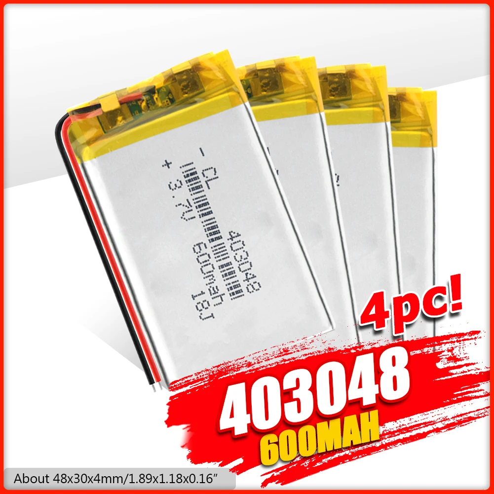 3 7 V 600 мАч [403048] Перезаряжаемые PLIB полимерный литий ионная аккумуляторная батарея