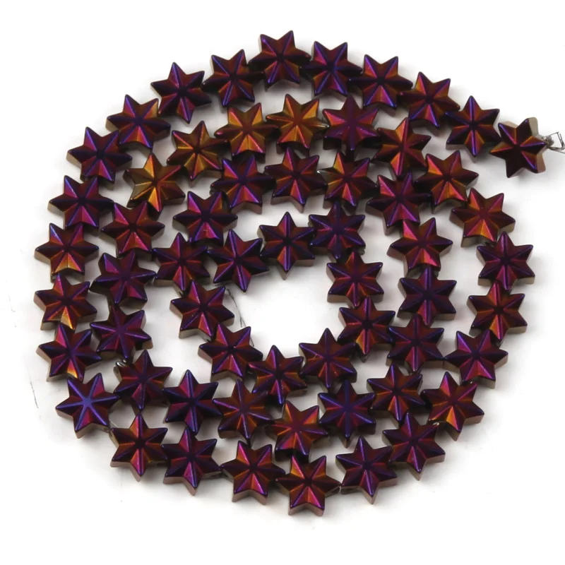 7x8 мм Разноцветные шестигранные бусины в форме звезды из натурального камня, гематитовые бусины, свободные бусины для изготовления ювелирных изделий своими руками