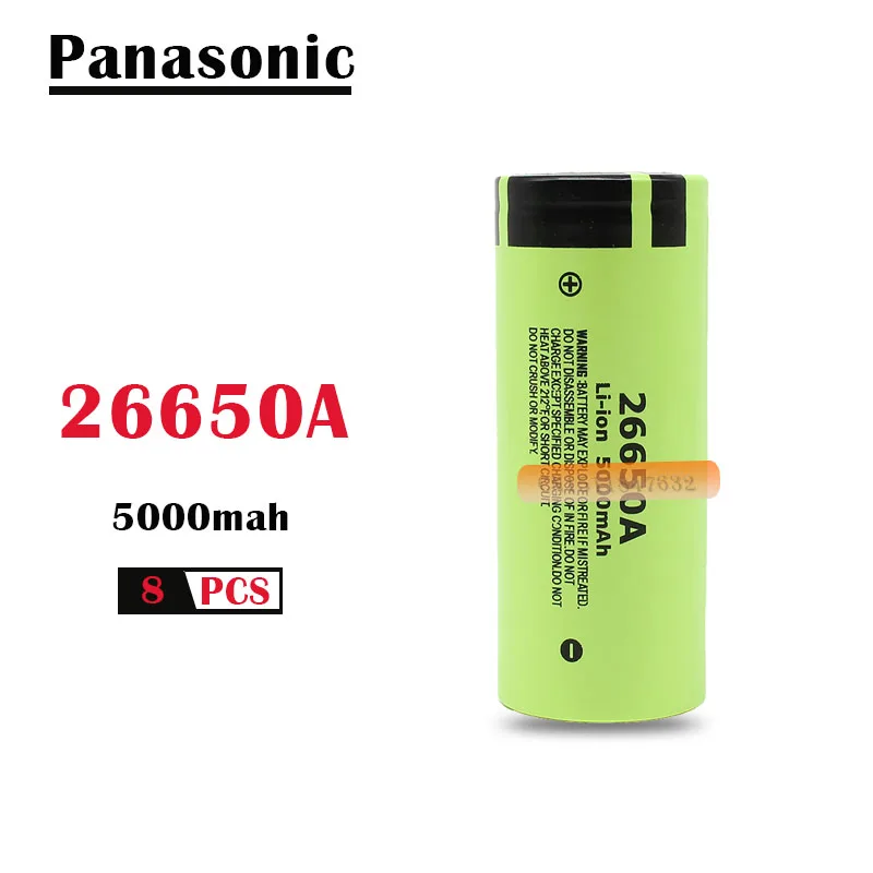 8 шт./лот аккумулятор для Panasonic 26650A 3,7 V 5000mAh высокой емкости 26650 литий-ионные аккумуляторы