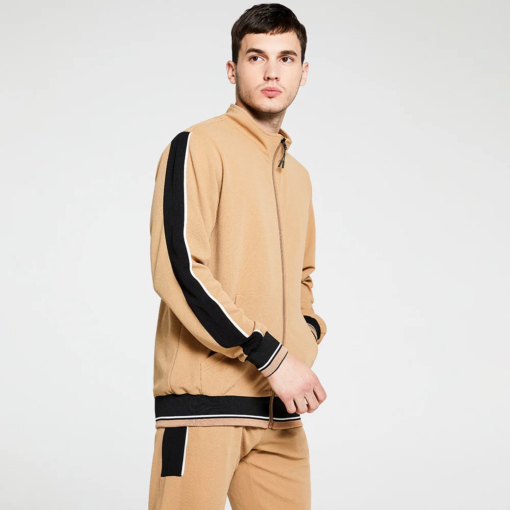 New Men's Sweatsuit Sets 2020 Autumn Winter 2 Piece Zipper Jacket Track Suit + Pants Casual Tracksuit Men Sportswear Set Clothes