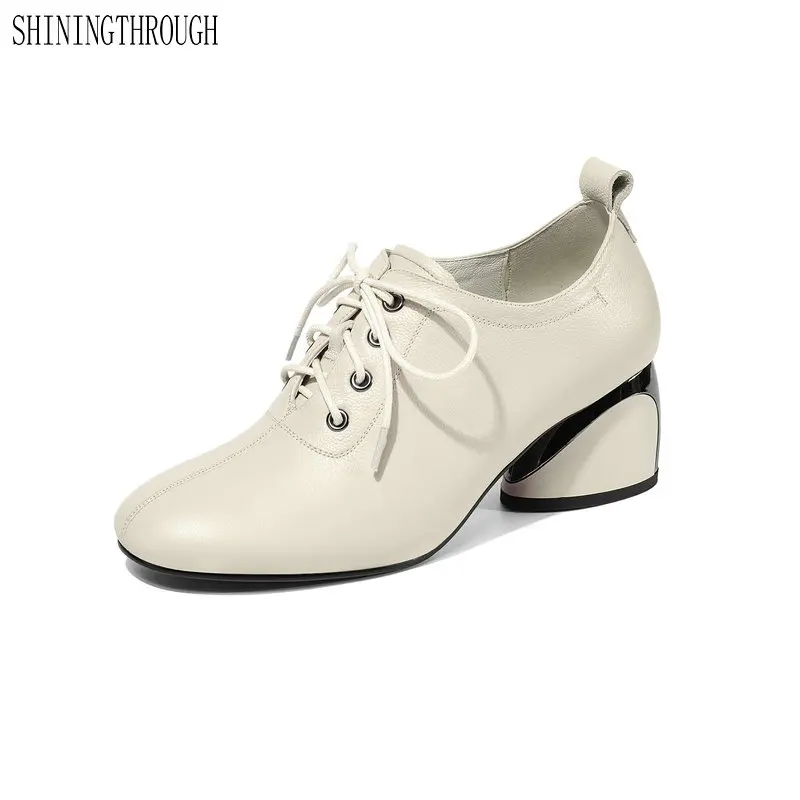 

New Fashion Women High Heel Ankle Boots Round Toe Casual Platforms Shoes Woman Punk Lace-up Basic Short Boots