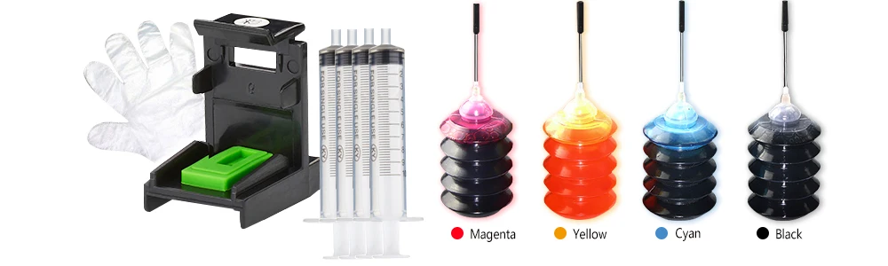 彩色和黑色连喷墨水套装