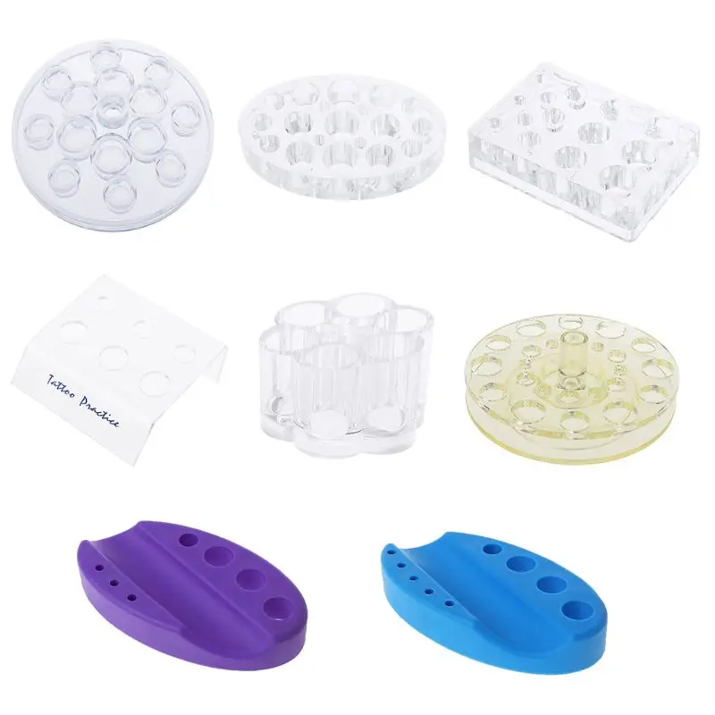 Acrylic Tattoo Permanent Makeup Pigment Ink Caps Cup Holder Stand Rack