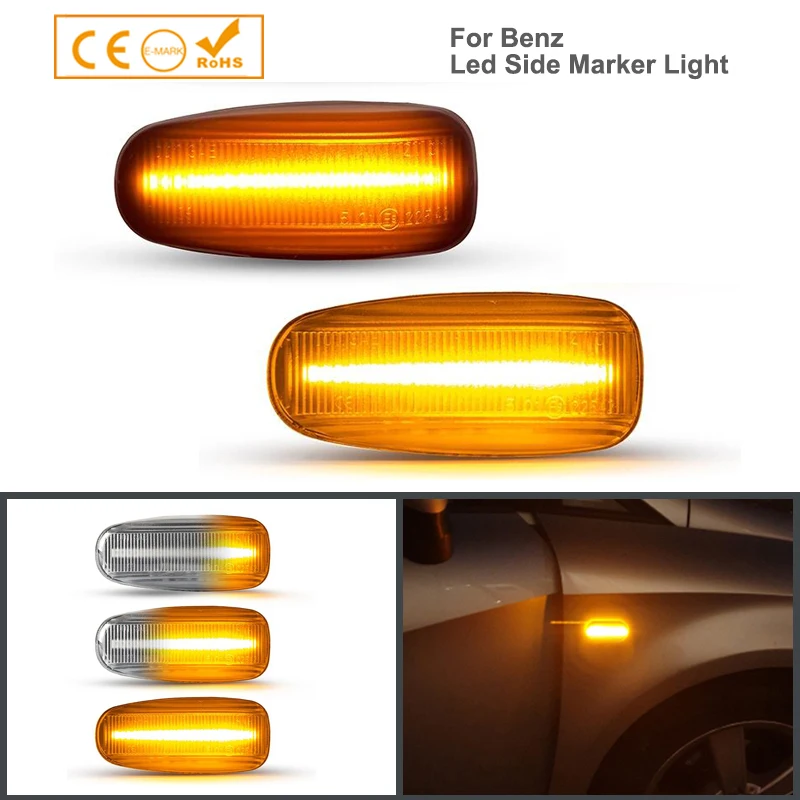 

2 x Dynamic Led Side Marker Turn Signal Sequential Blinker Light For Mercedes Vito W638 W210 Vario W670 Vaneo W414 W124 W208
